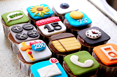 Cupcakes no formato dos ícones do iOS da Apple