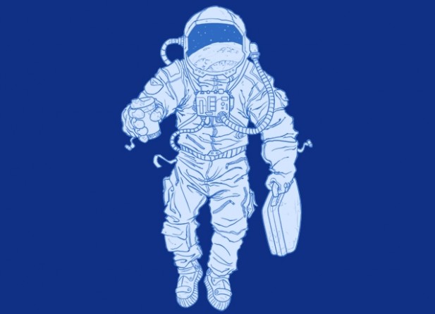 camiseta com estampa de astronauta Estampa legal para camisetas