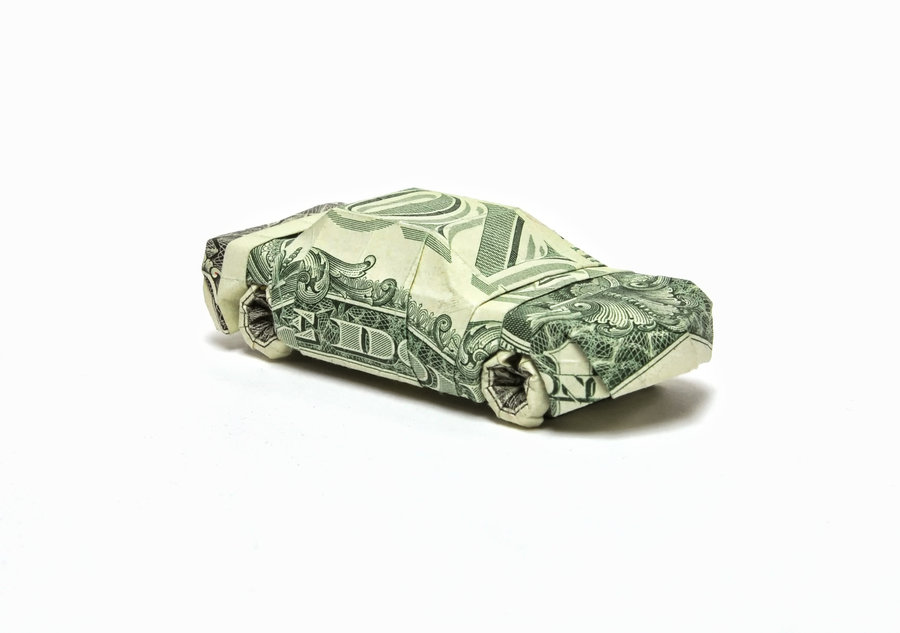 Origami em dinheiro - carro
