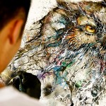 Artista chinês cria efeitos incríveis jogando a tinta sobre a tela