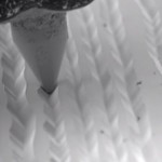 Vídeo microscópico mostra agulha dançando sobre disco de vinil