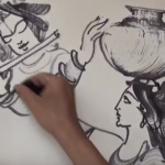 Artista indiano faz desenhos usando fios de algodão