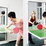Porta com mesa de ping pong
