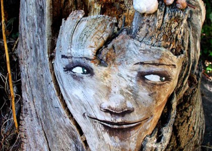 Dupla alemã pinta rostos divertidos em árvores