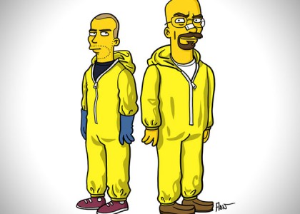 Personagens de Breaking Bad desenhados no estilo do The Simpsons