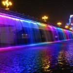 Uma das mais bonitas fontes de luz instalada na Ponte Banpo