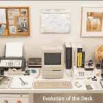 Gif mostra a evolução da mesa de trabalho