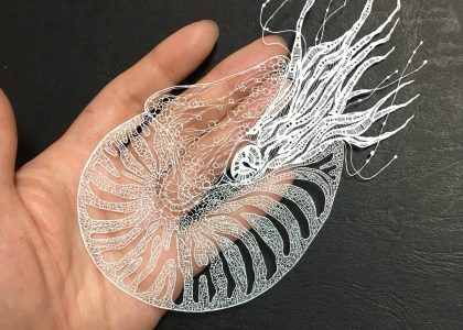 Artista cria figuras extremamente detalhadas cortando folhas de papel